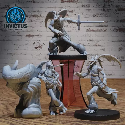 Tongue Alien Set / Alien Race / Space Villager / Star Battle Diplomat / Galactic Warrior Creature / Cosmic Wars Lord / Steampunk Invasion Army / Cyberpunk Trooper Light Attack / Humanoid Fighter / Sci-Fi Encounter by Epic-Miniatures