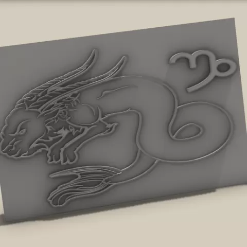 ZODIAC CAPRICORN EMBOSSING SHAPE STAMP IMAGE