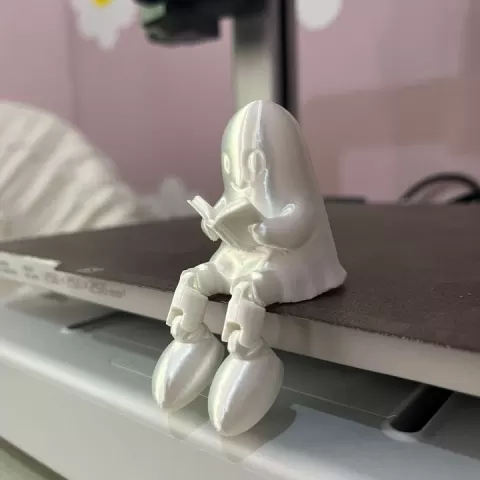 Reading Ghost with Flexi Legs | Articulated Ghost Figurine | Cute Book Lover Ghost | Shelf Sitting Halloween Decor by yassine reyan