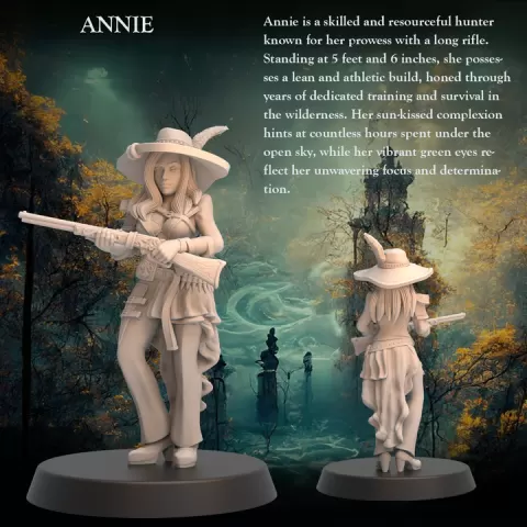 Huntress Riflewoman Annie - Huntress Riflewoman - 32mm - Heroic scale by Ravi Sampath