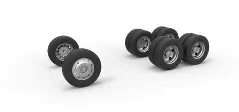 Wheel Set of Vintage GATR Racing Semi truck V4 Scale 1:25 - 3DTechDesign