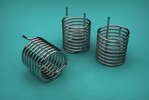 Helical pipe coil