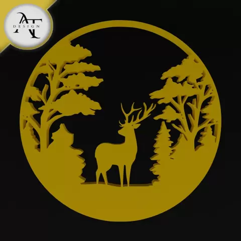Deer - Silhouette - 2D Wall Art Decor - Apex Trace
