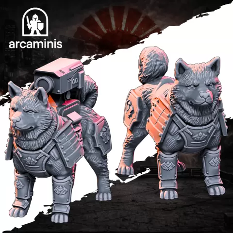 Enrai Inu – Cyberpunk War Beast STL | 28mm 32mm Presupported Miniature by ArcaMinis