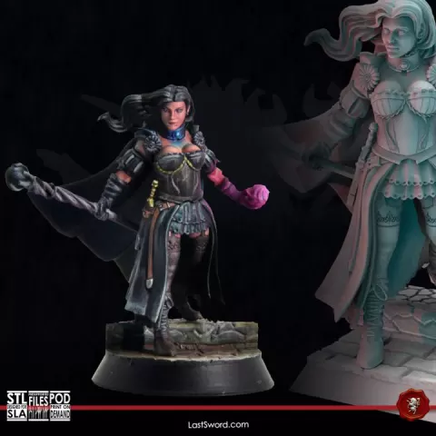 Lucretia, Lady of the Black Coven | Pre-Supported | 30mm High Kingdom by LastSword Miniatures