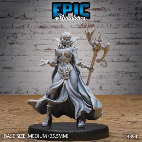 Elf Warlock Female / Ancient Elven Fighter / Elvish Warrior / Nature Guard / Mysterious Woodland Spirit / Forest Army by Epic-Miniatures