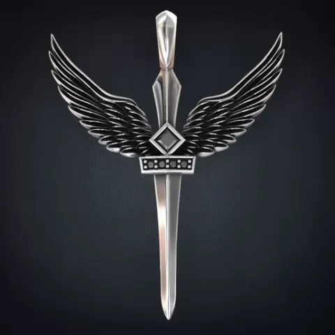 Pendant sword with wings 297