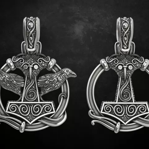 Pendant hammer with patterns, there is a variant with ravens 292