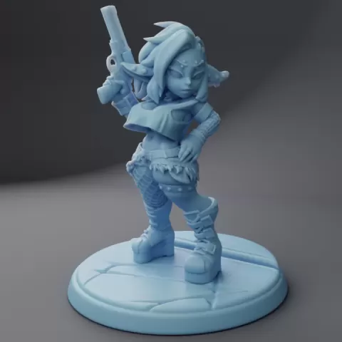 Leora the Goblin ( Female Goblin Cyberpunk / Goth / Starfinder ) by Twin Goddess Miniatures
