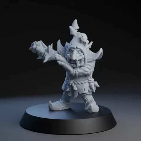 Fantasy Football Fearsome Fungitz Goblin Lineman 06 - PRESUPPORTED by BruteFun Miniatures