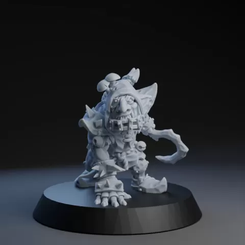Fantasy Football Fearsome Fungitz Goblin Lineman 02 - PRESUPPORTED by BruteFun Miniatures