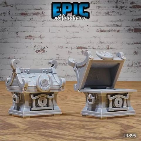Chest Closed & Open / Eastern Temple Environment/ Asian Build Decoration / Martial Arts Arena Equipment / Monk Theme Item / Samurai Items / Ronin Encounter by Epic-Miniatures