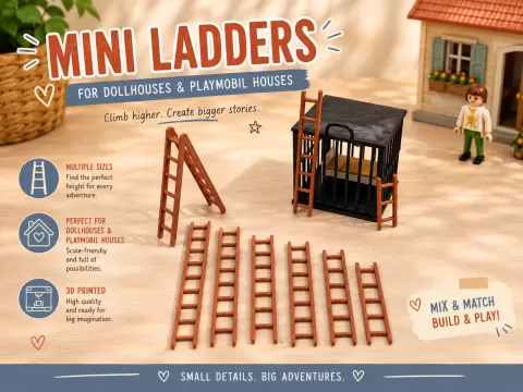 Mini Ladders for dollhouses or Playmobil