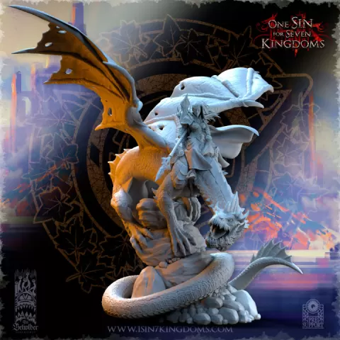 Ynariel, Princess of Elves on Dragon by The Beholder Miniatures