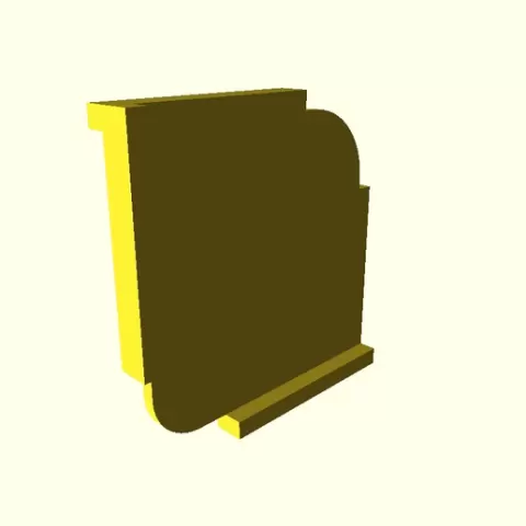 Round corner template, customizable (parametric), for woodworking, routing etc.