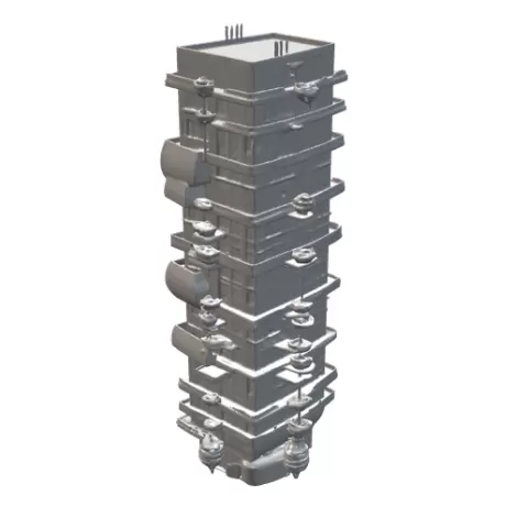 Bubble Sphere Facade Rectangular Tower STL 3D Architecture Model