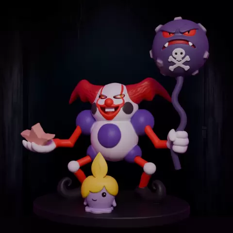 Mr. ITmime – Fusión Pennywise x Mr. Mime con Weezing Tóxico - Filame3D