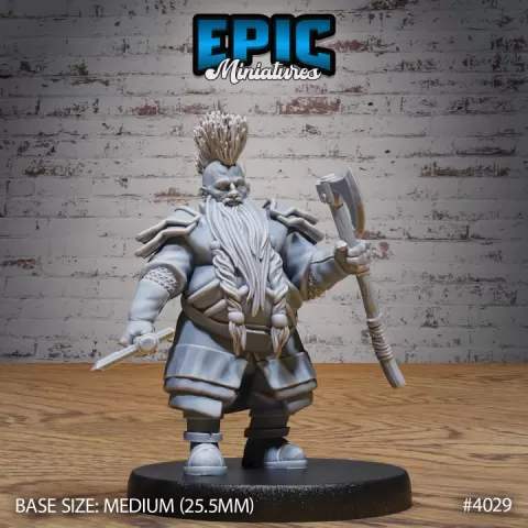 Villager Dwarf Warrior / Dwarfen Worker / City Keeper / Mysterious Halfling Fighter / Settler / Half Gnome Colonist by Epic-Miniatures