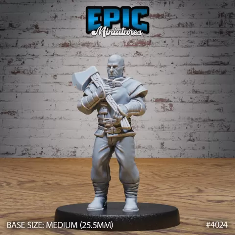 Villager Axeman / Male Worker / Lumberjack / Human Character / Settler / Brave Warrior / Village Guard/ Mysterious Colonist by Epic-Miniatures