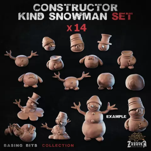 Kind snowman - Basing Bits (Constructor) by Zabavka Workshop