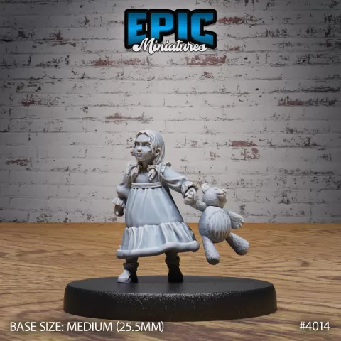 Villager Little Girl Toy / Female Worker / Forest Keeper / Human Character / Mysterious Colonist by Epic-Miniatures