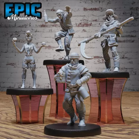 Villager Set C / Male Worker / Tavern Keeper / Human Character / Mysterious Colonist by Epic-Miniatures