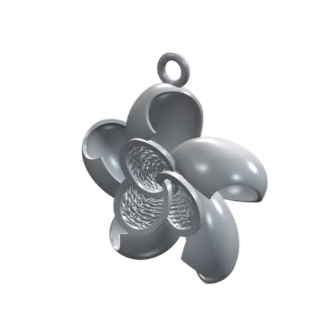 Golden Helix Blossom Pendant Spiral Swirl Flower STL 3D Print CNC