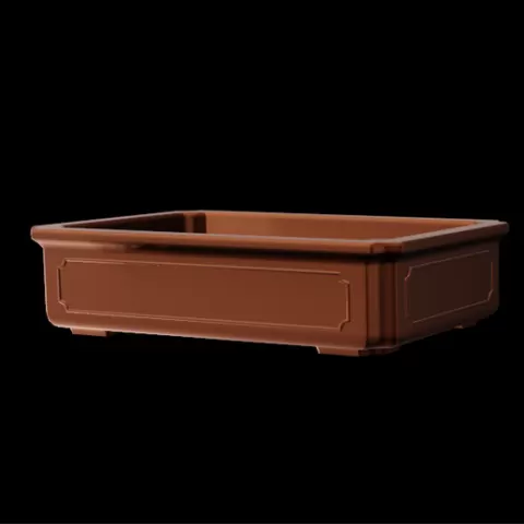 BONSAI POT RECTANGULAR DESIGN DECORATED 002