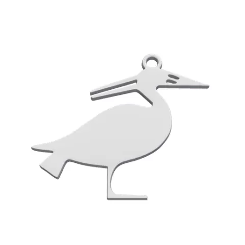 Egyptian Ibis Sacred Bird Thoth Hieroglyph Earring Pendant STL 3D Print Jewelry