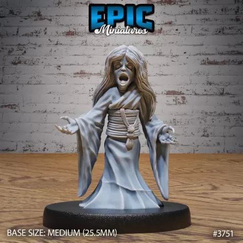Ghost Girl Scream / Undead Human / Evil Spirit / Humanoid Soul / Zombie Warrior / Walking Dead / Graveyard Encounter by Epic-Miniatures
