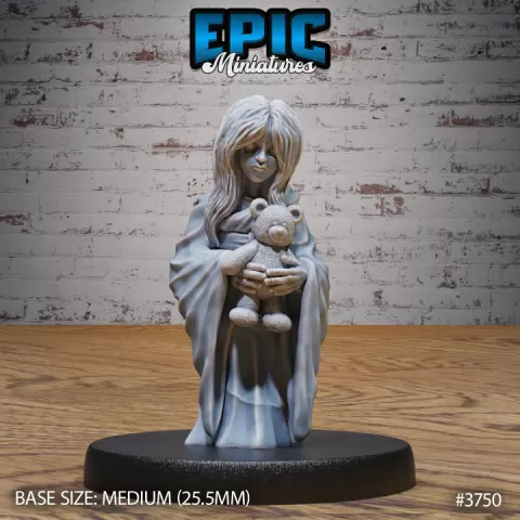 Ghost Girl Teddy / Undead Human / Evil Spirit / Humanoid Soul / Zombie Warrior / Walking Dead / Graveyard Encounter by Epic-Miniatures