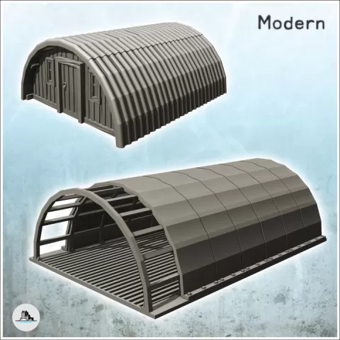 Set of military base buildings with depot and barracks (8) - Cold Era Modern Warfare Conflict World War 3 RPG Post-apo by Hartolia Miniatures