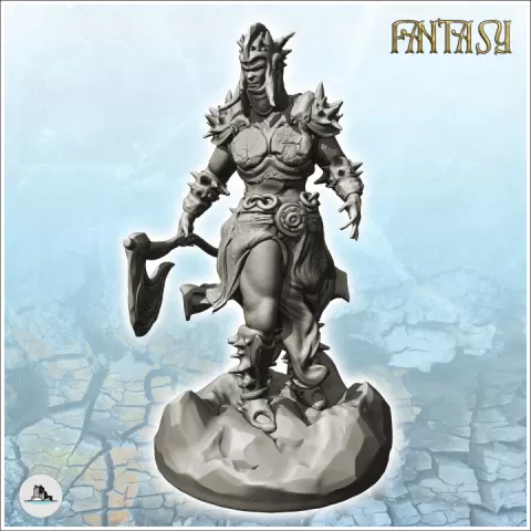 Ares Mars in war gear with ax (2) - Ancient Fantasy Magic Greek Roman Old Archaic Saga RPG DND by Hartolia Miniatures