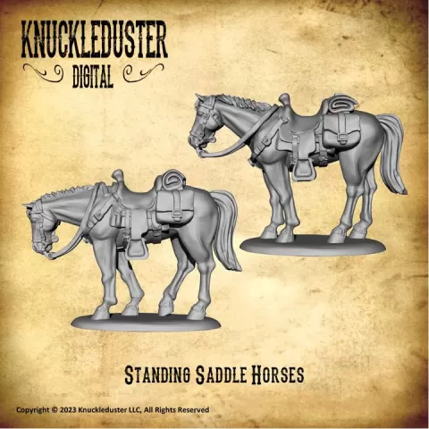 Standing Saddle Horses by Knuckleduster Digital