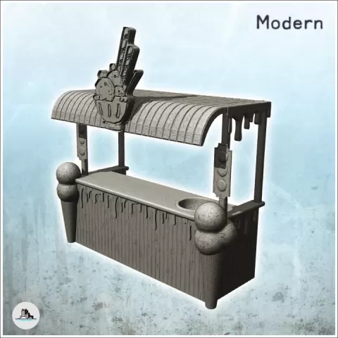 Modern ice stand with badge and washbasin (5) - Cold Era Modern Warfare Conflict World War 3 RPG Post-apo by Hartolia Miniatures