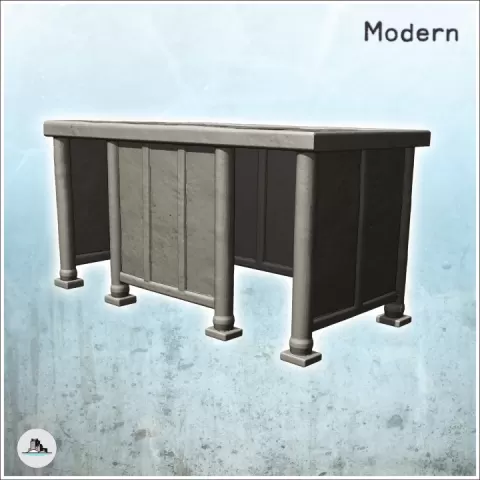 Modern bus stop with metal pillar (2) - Cold Era Modern Warfare Conflict World War 3 RPG Post-apo by Hartolia Miniatures