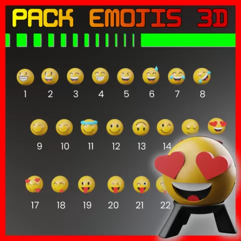 Pack Emojis 3D + Base