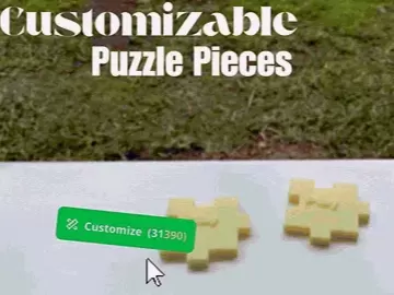 Customizable Puzzle Piece and Whole Puzzle