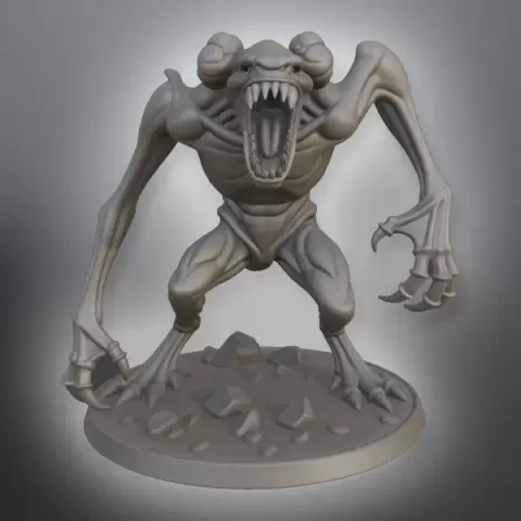 Savage Horned Demon Monster STL – Creepy Fantasy Creature St - MegaPrintSTL