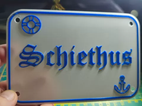 "Schiethus Toilettenschild im Emaille-Look"