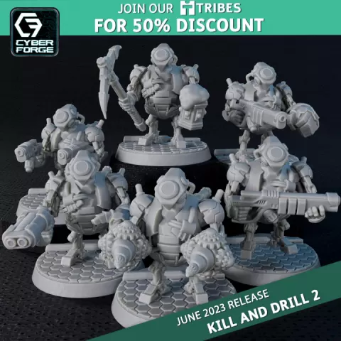 Cyberforge Kill and Drill Drones by Titan Forge Miniatures