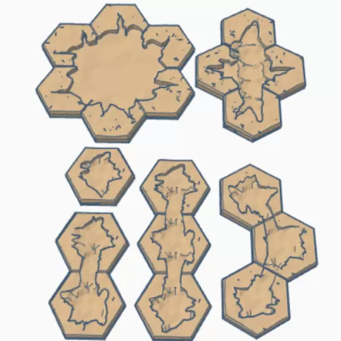 Open Chasm Hex Terrain Tile by Wargame Forge