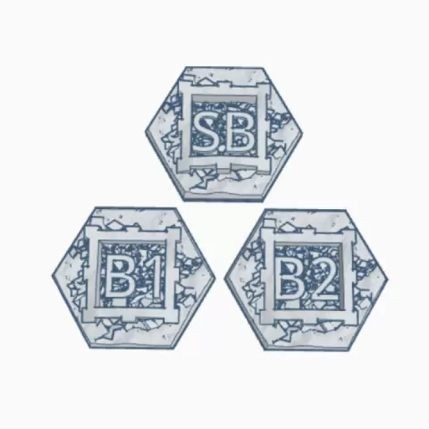 Basement Rubble Hex Map Scale by Wargame Forge