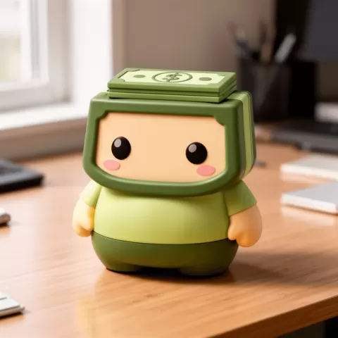 Chibi Money Stack — 3D Printable Cute Dollar Bills Figurine