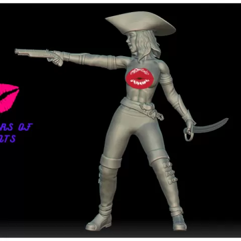 PEARLS OF THE SEA- CAREEN - PIRATE PINUP - EROTIC MINIATURE 32 AND 75 MM SCALE by PrintPleasure