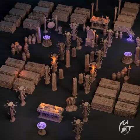 Necromancer Hall Objects and Props by Making Tlon