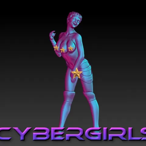 CYBERGIRLS -AXIA MUTANT GIRL- EROTIC MINIATURE 75 MM SCALE by PrintPleasure