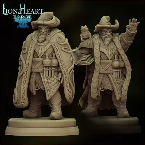 Osvald, the surly druid ( 2 poses and 2 companions included) by Lion Heart Forge