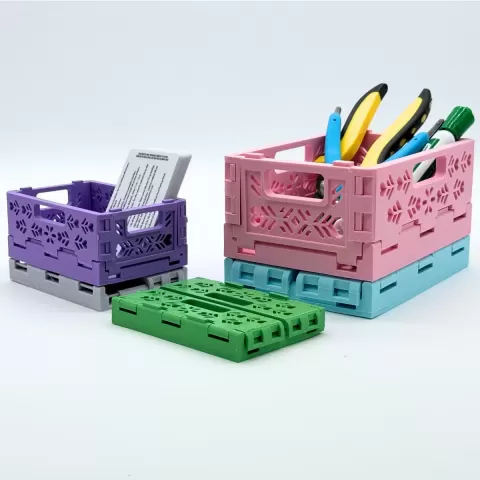 3D Printable Floral Foldable and Stackable Crates