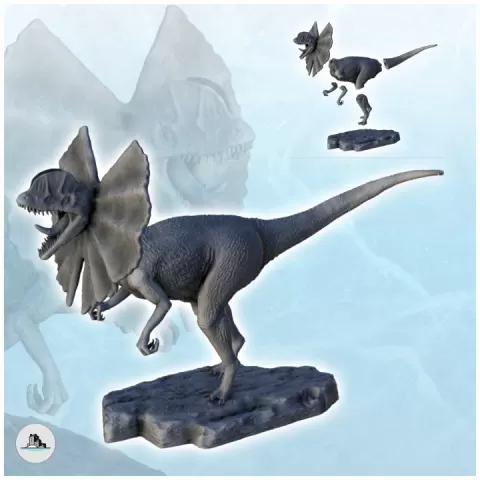 Dilophosaurus dinosaure (4) - High detailed Prehistoric animal HD Paleoart by Hartolia Miniatures